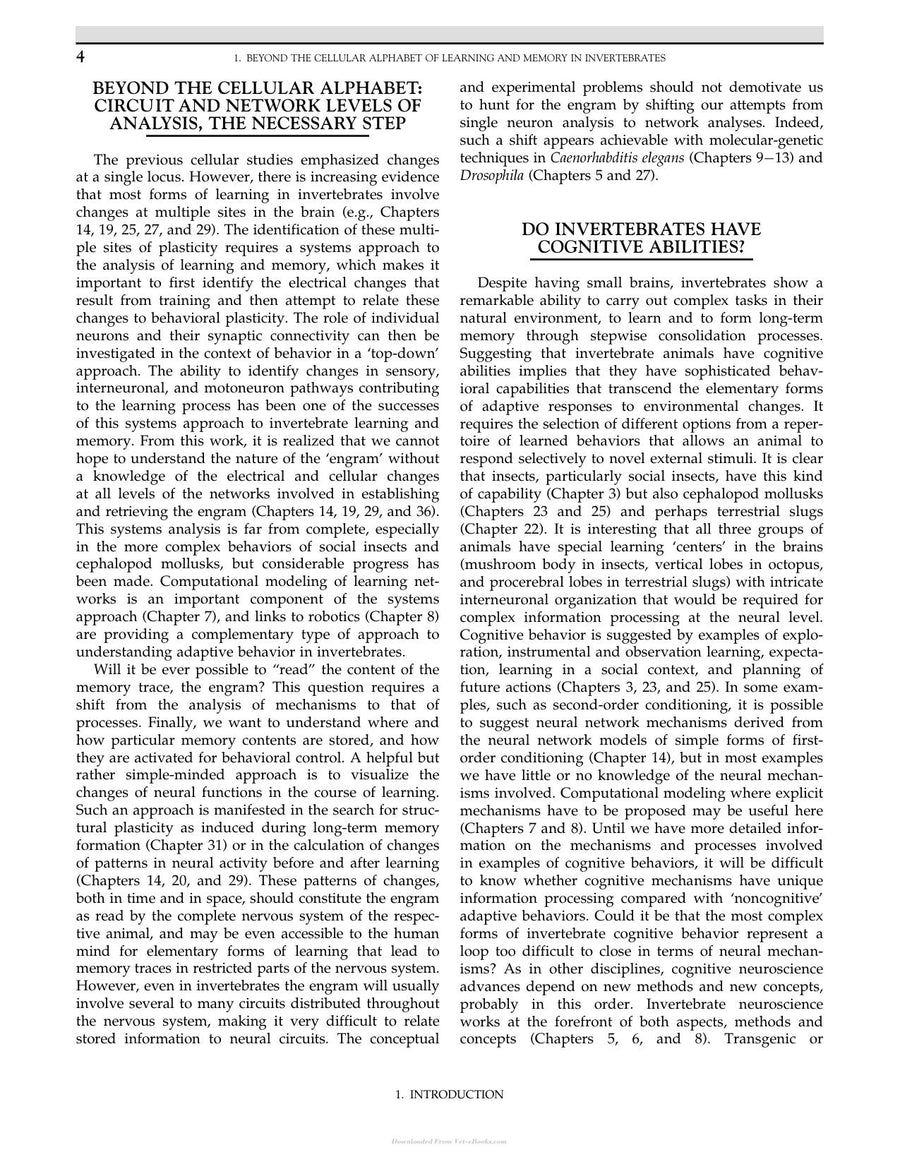 Preview page of Invertebrate Learning and Memory