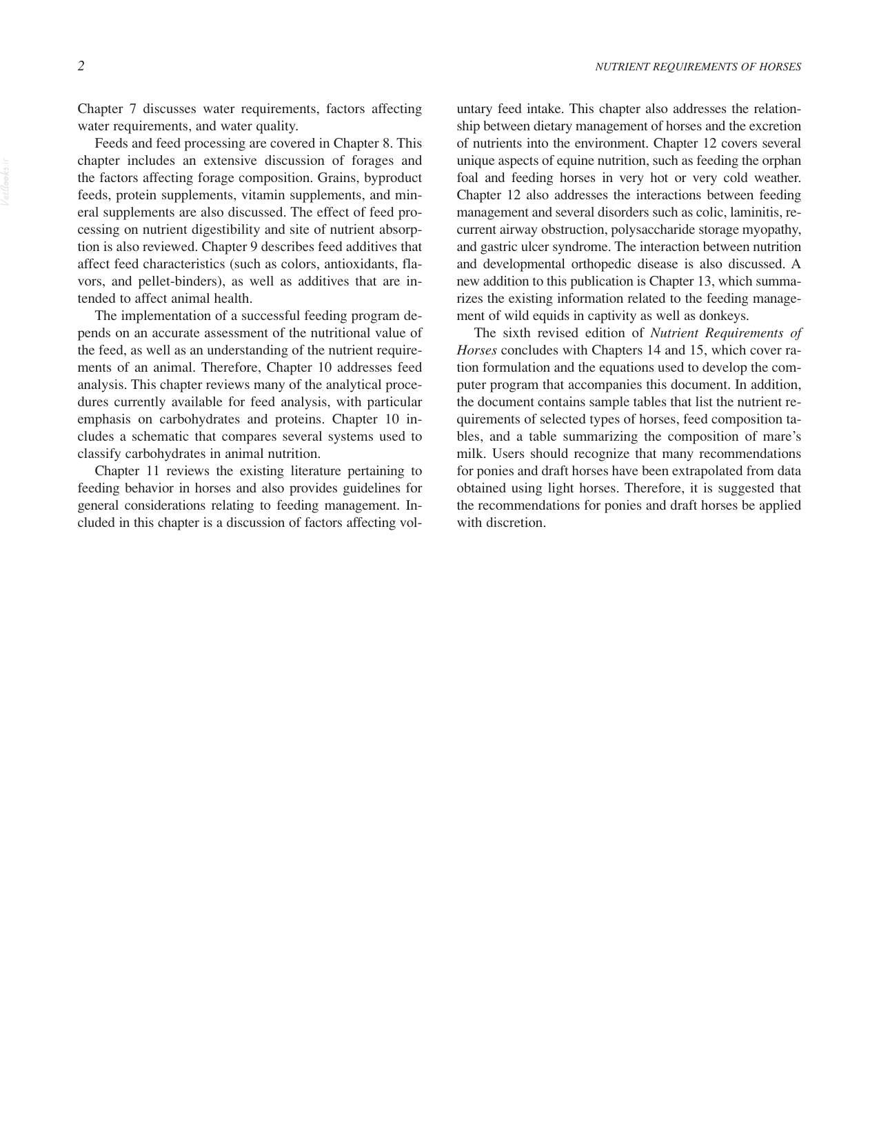Nutrient Requirements Of Horses 6Th Revised Edition