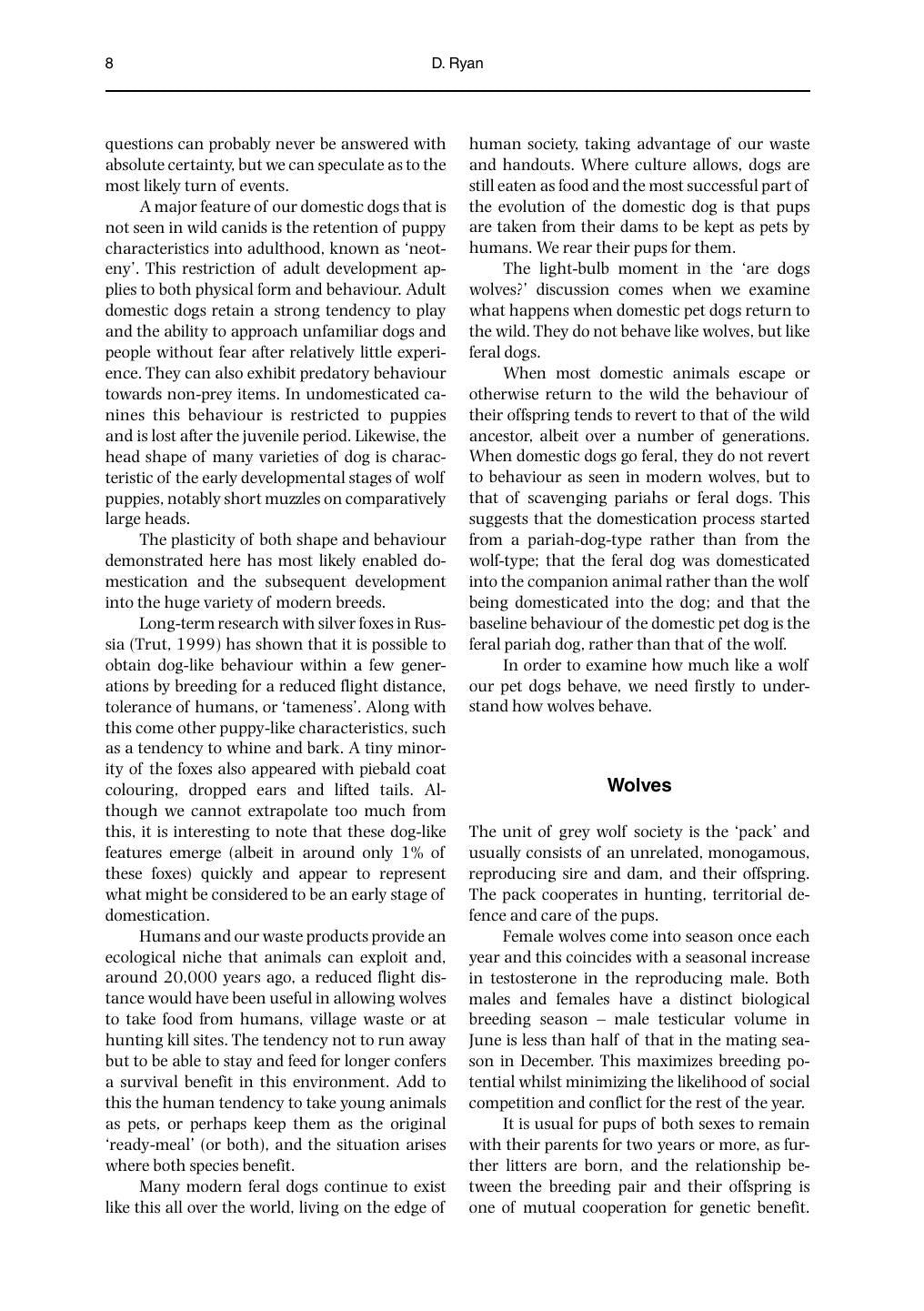 Companion Animal Behaviour Problems