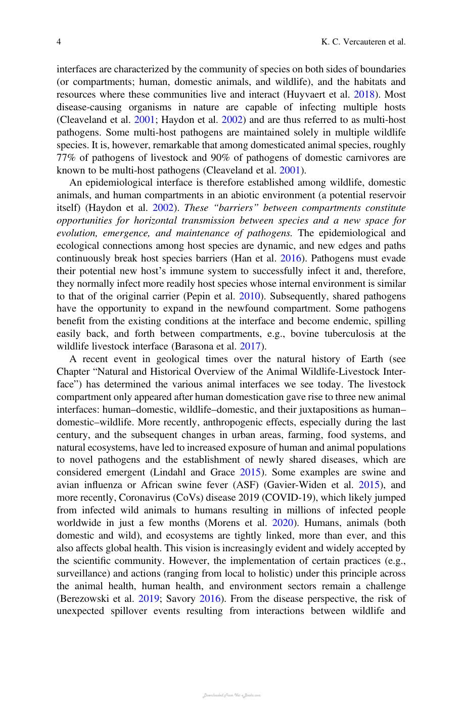 Diseases At The Wildlife Livestock Interface Research And Perspectives In A Changing World