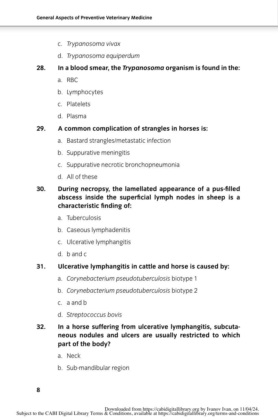 Key Questions In Preventative Farm Animal Medicine Volume 1 Types Causes And Treatment Of Infectious Diseases