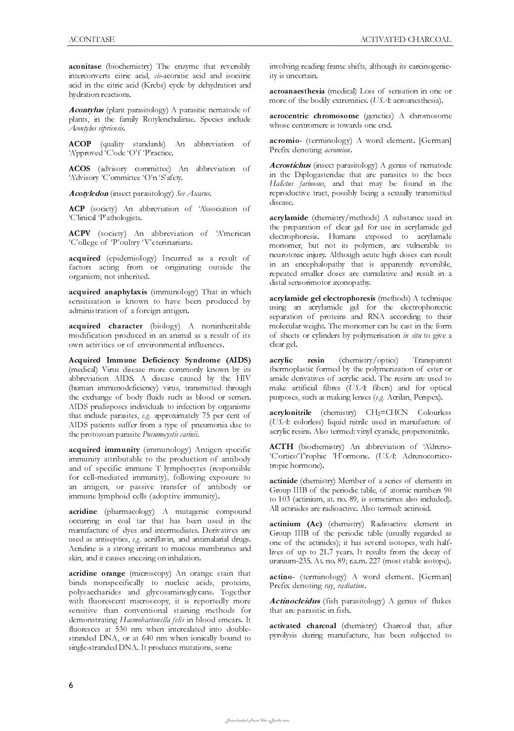 Dictionary Of Parasitology