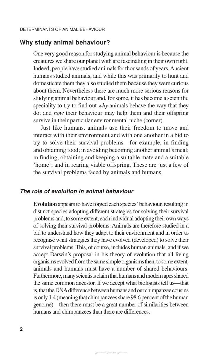 Determinants Of Animal Behaviour