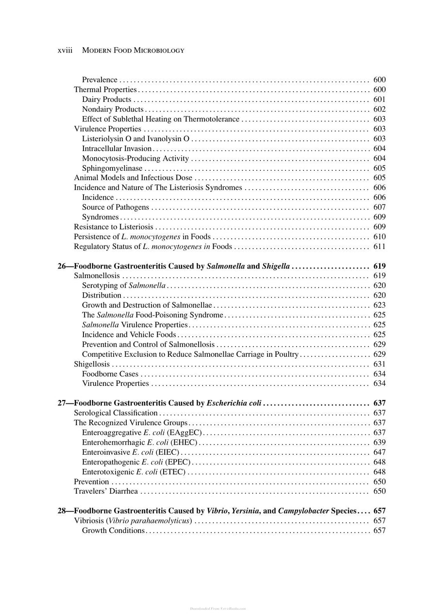 Preview page of Modern Food Microbiology 7th Edition
