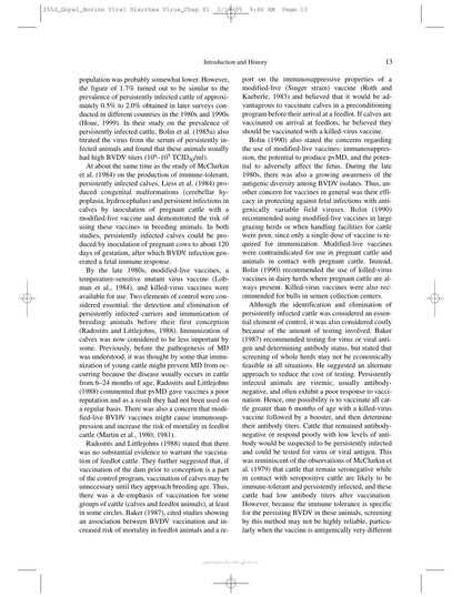 Bovine Viral Diarrhea Virus Diagnosis Management and Control