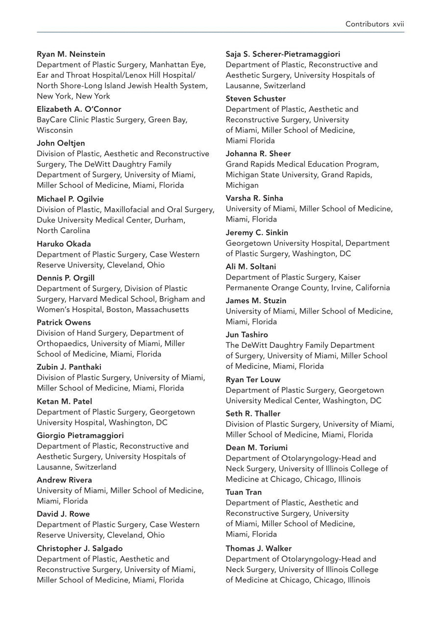 Preview page of Operative Procedures in Plastic, Aesthetic and Reconstructive Surgery