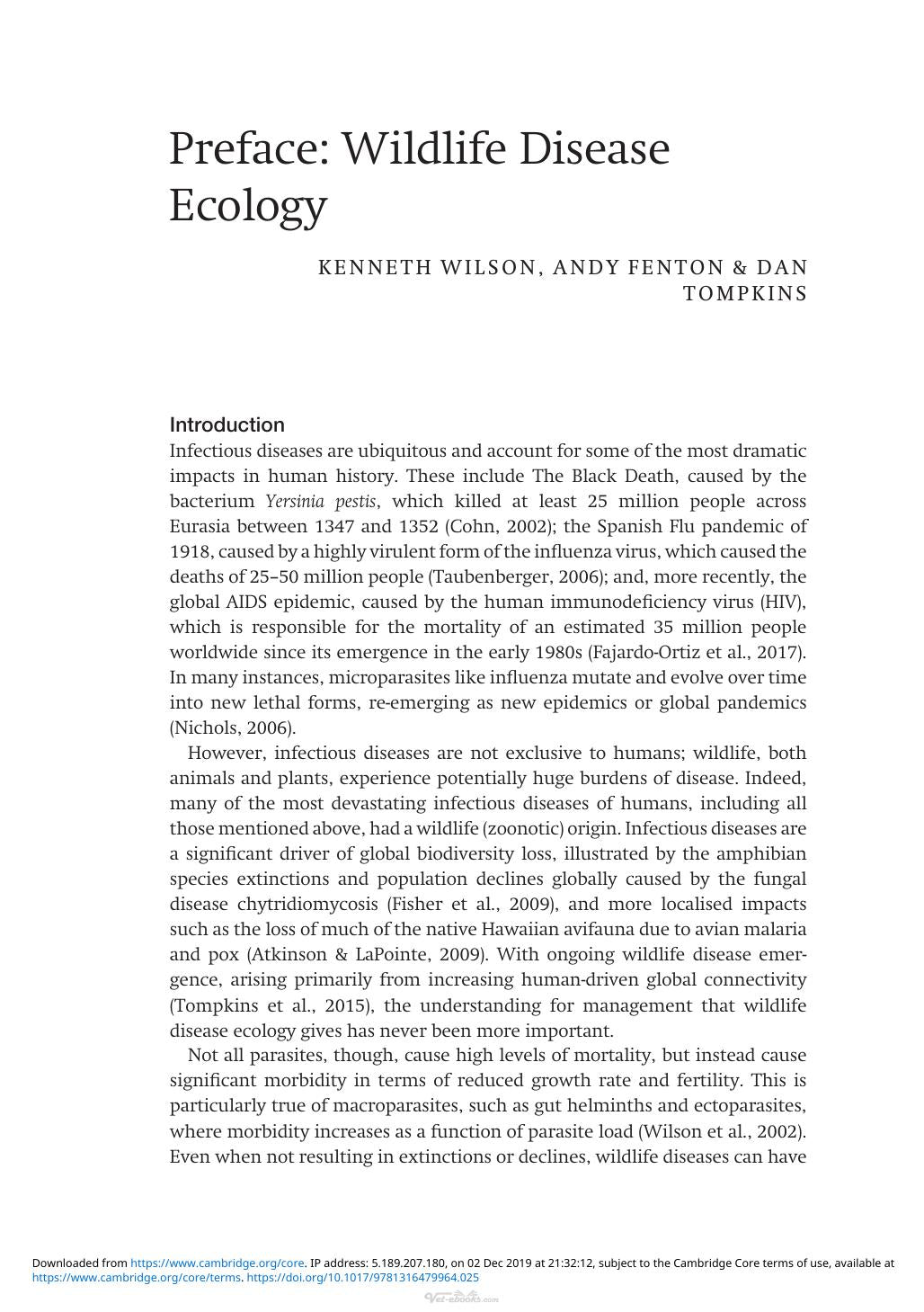 Wildlife Disease Ecology