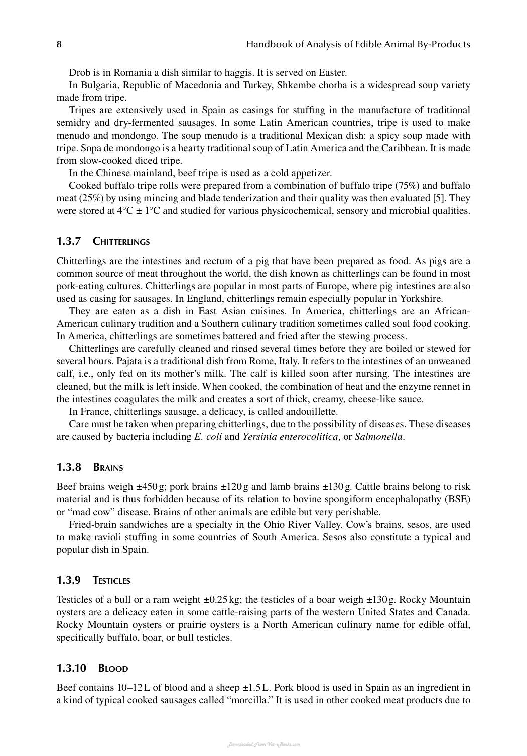 Handbook Of Analysis Of Edible Animal By Products