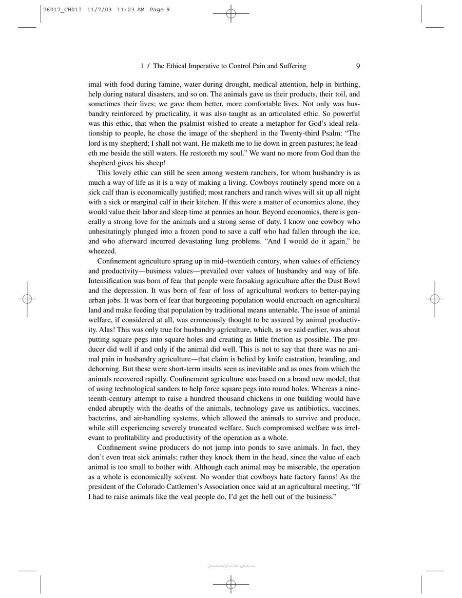 Preview page of The Well Being of Farm Animals Challenges and Solutions