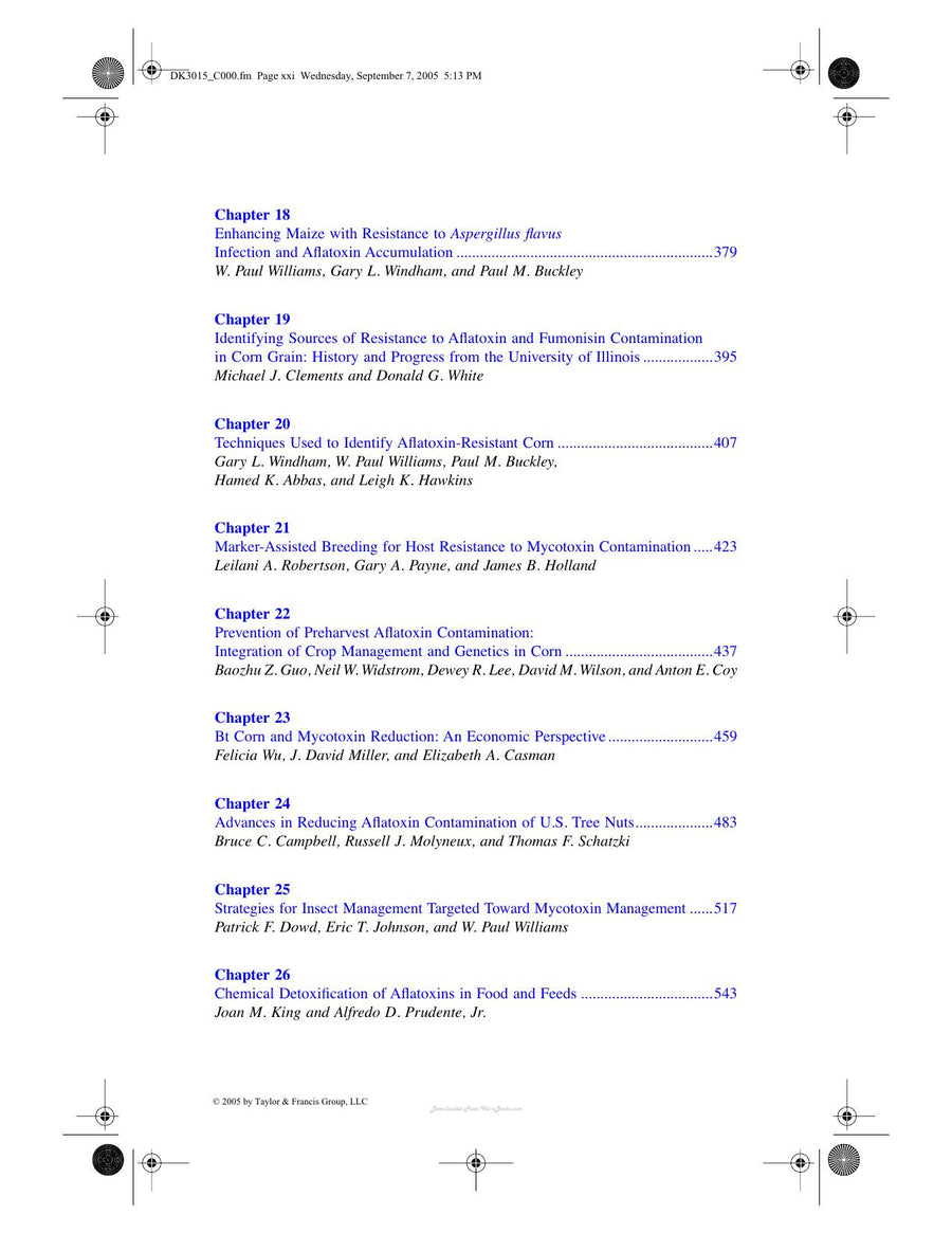 Preview page of Aflatoxin and Food Safety