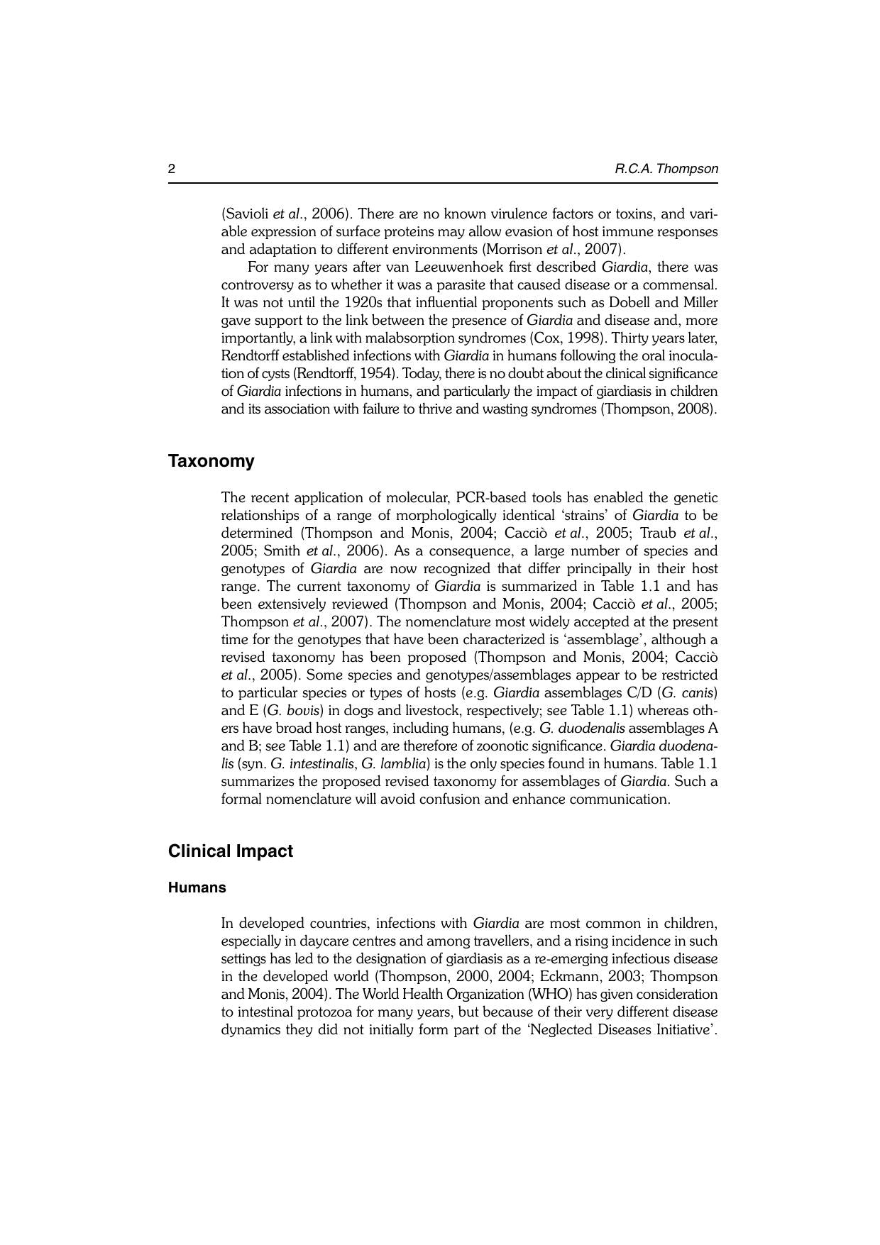 Giardia And Cryptosporidium From Molecules To Disease
