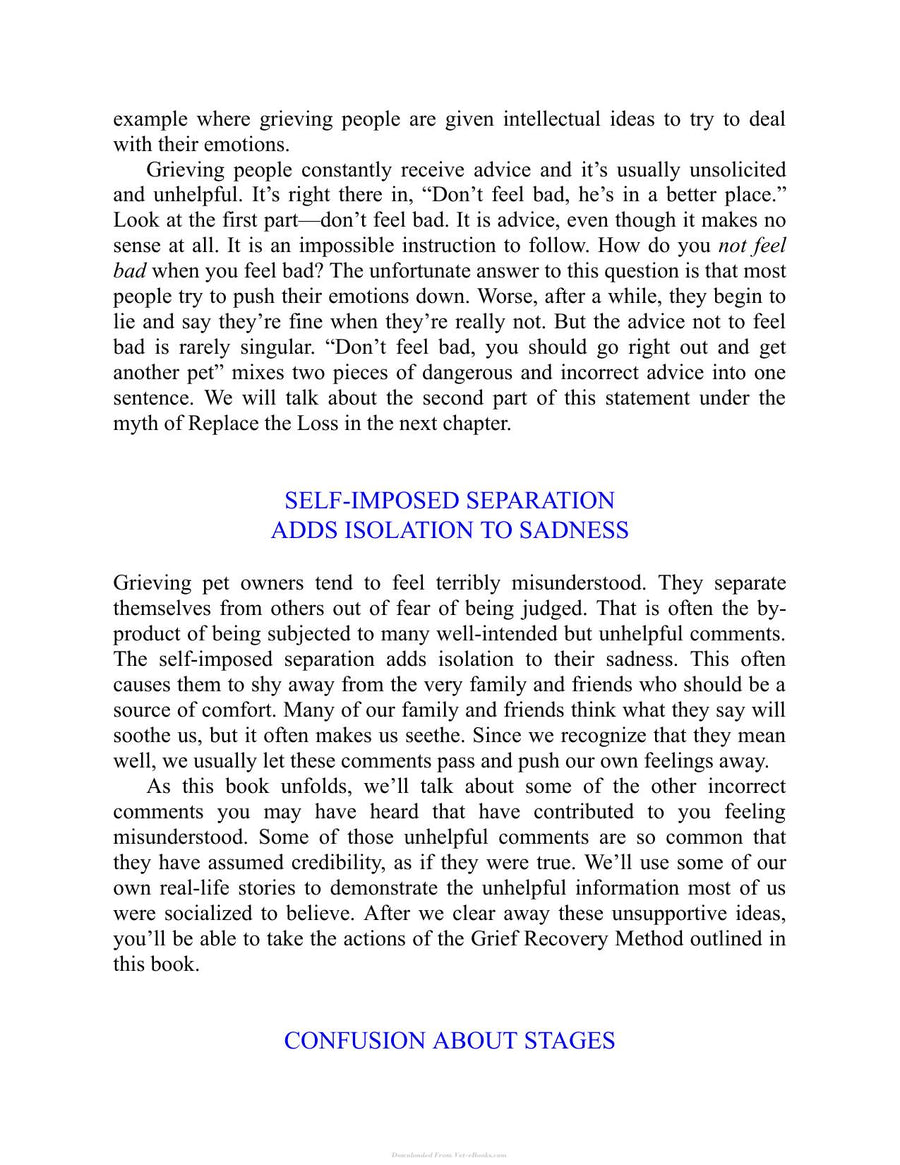 Preview page of The Grief Recovery Handbook for Pet Loss