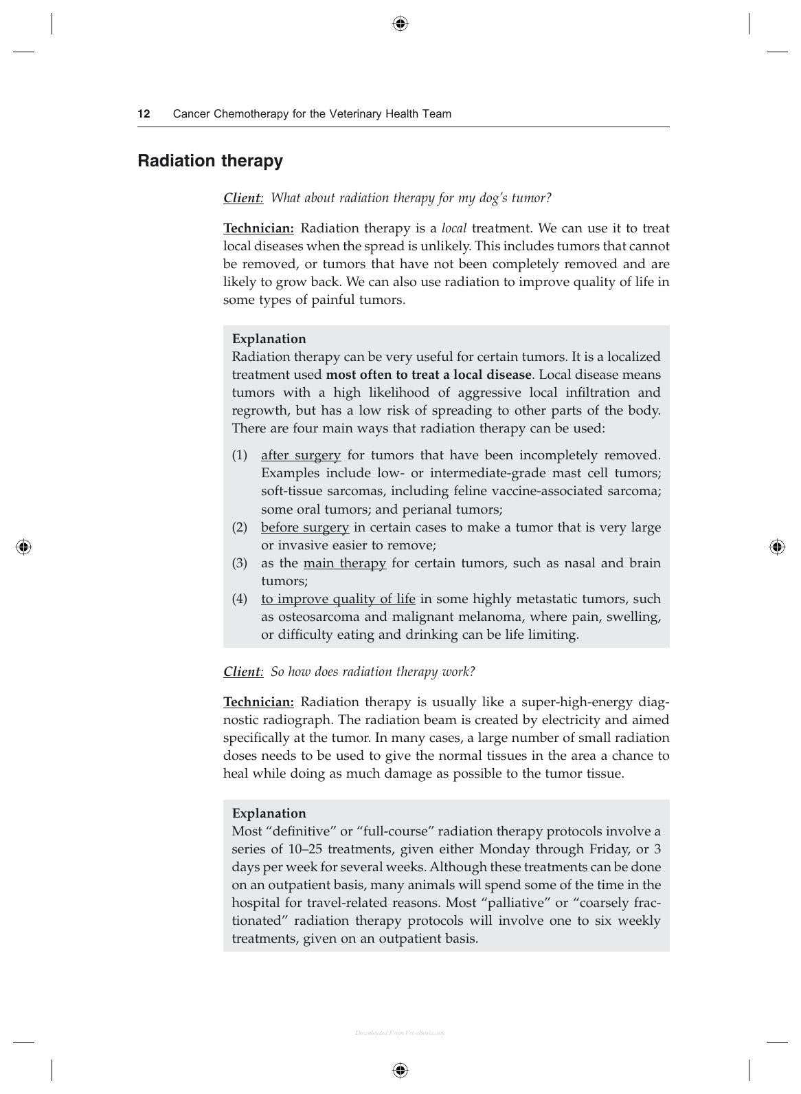 Cancer Chemotherapy For The Veterinary Health Team