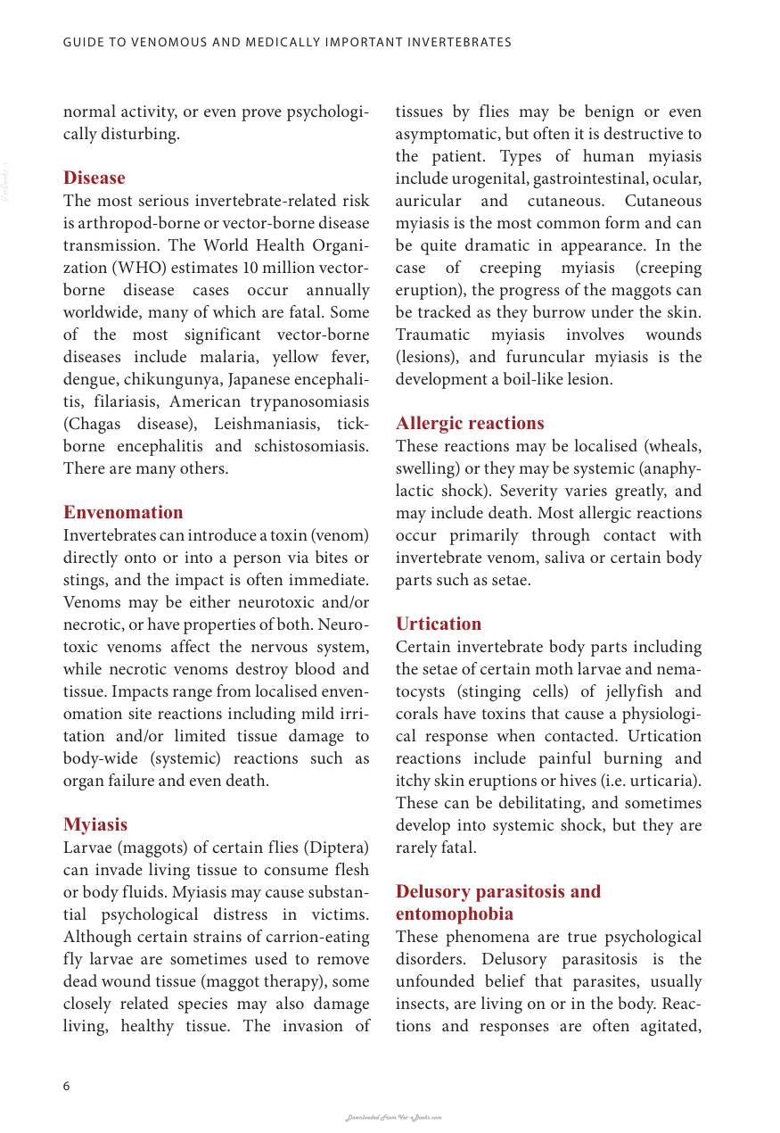 Guide To Venomous And Medically Important Invertebrates