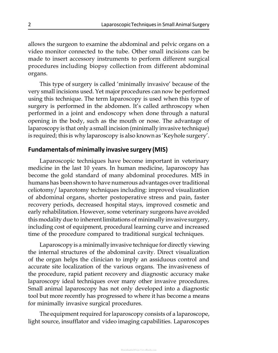 Preview page of A Colour Book Laparoscopic Techniques in Small Animal Surgery