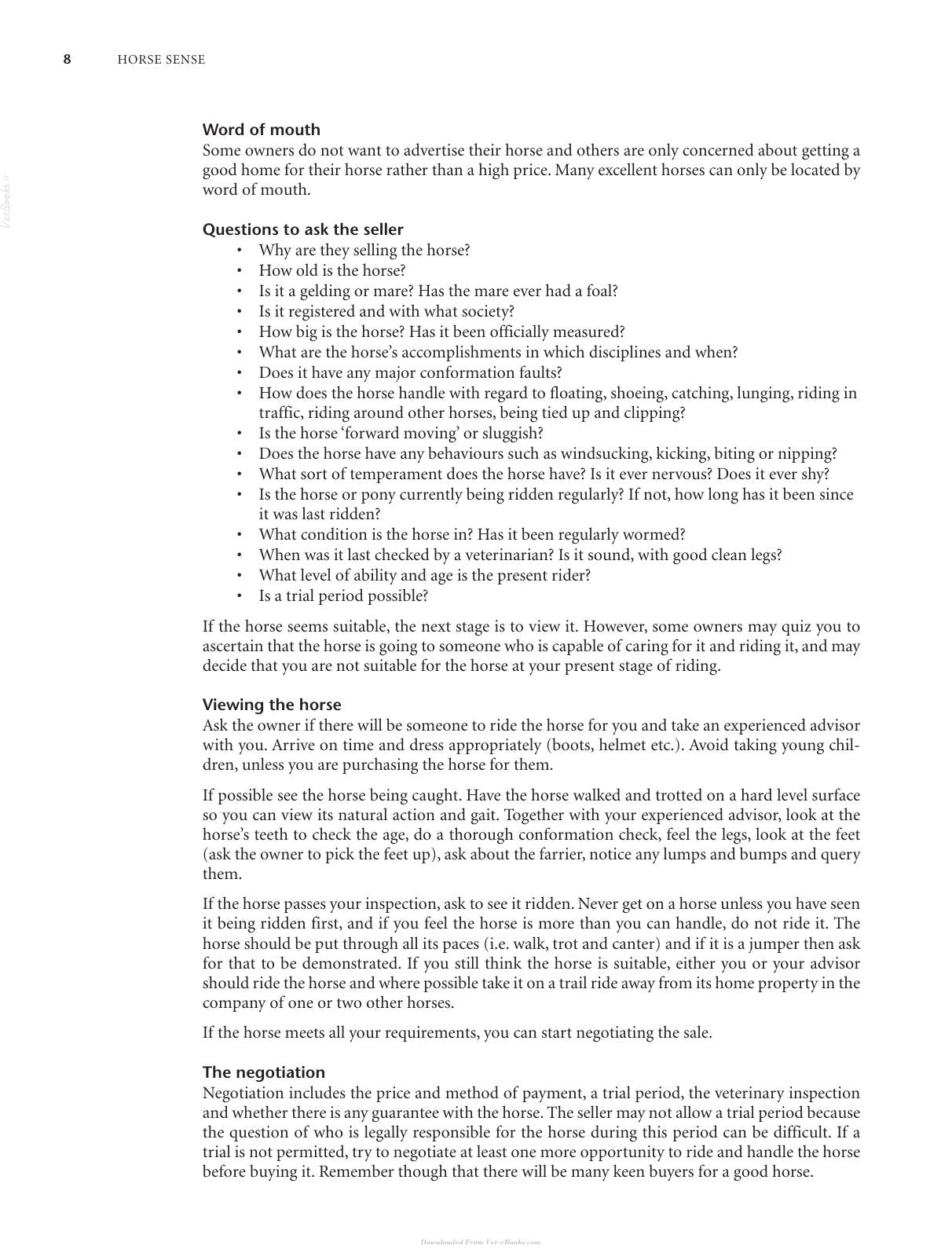 Horse Sense The Guide To Horse Care In Australia And New Zealand 2Nd Edition