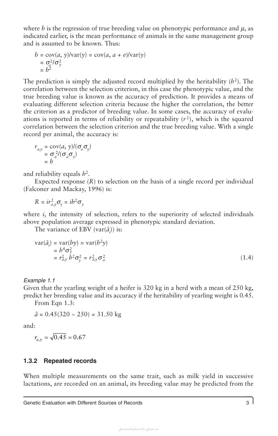Linear Models For The Prediction Of Animal Breeding Values