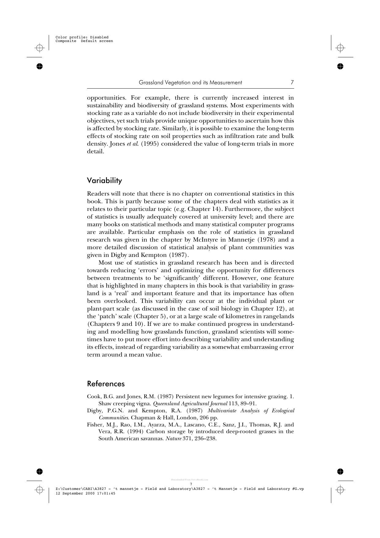 Field And Laboratory Methods For Grassland And Animal Production Research