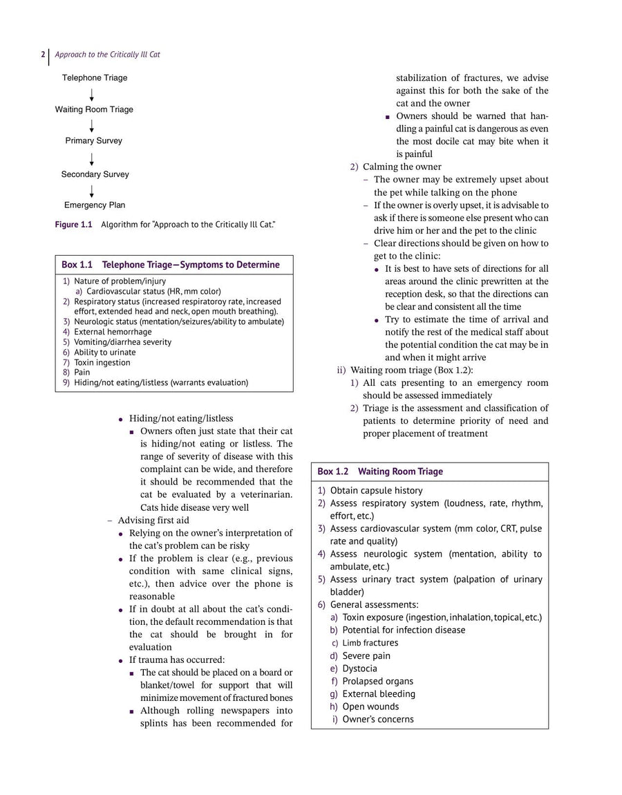 Preview page of Feline Emergency and Critical Care Medicine 2nd Edition