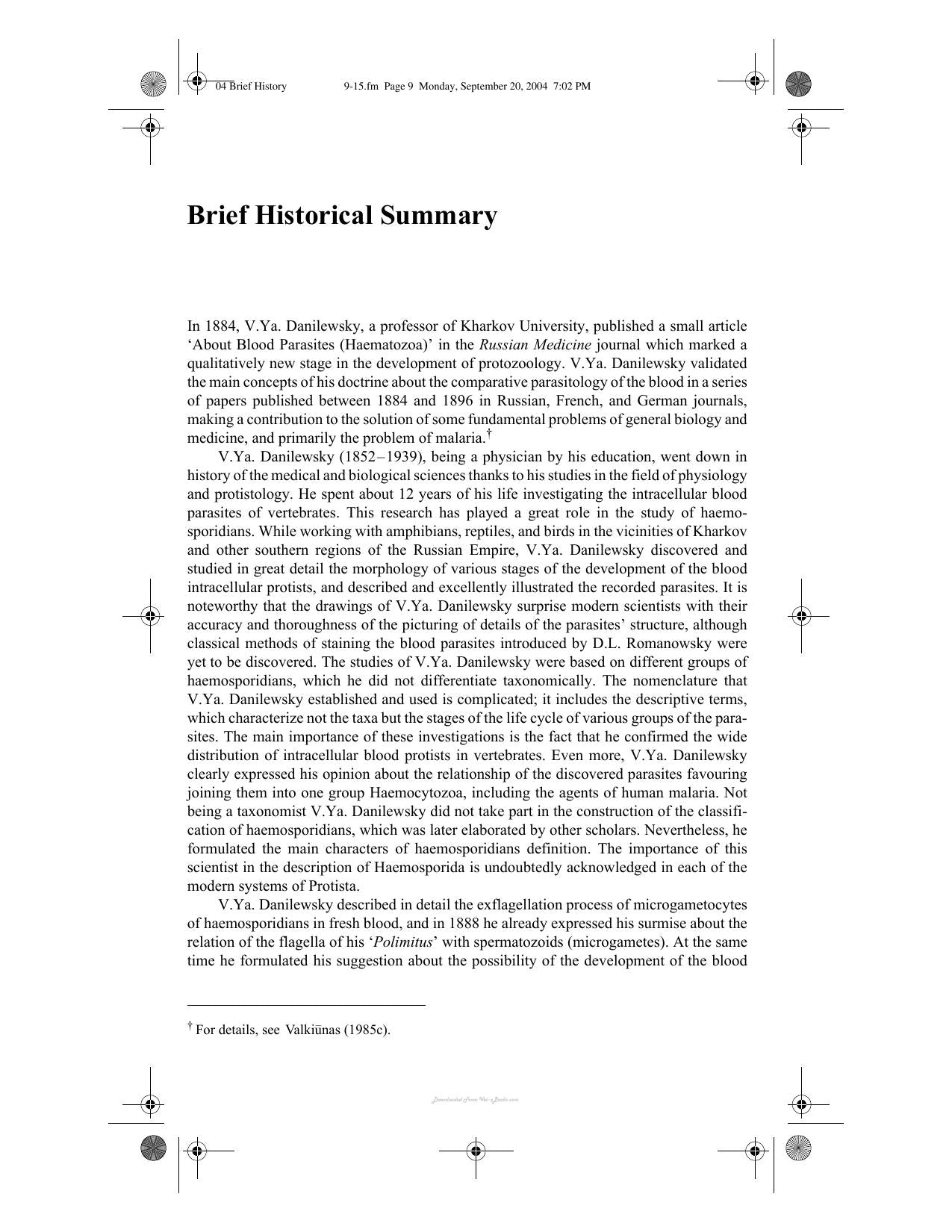 Avian Malaria Parasites And Other Haemosporidia