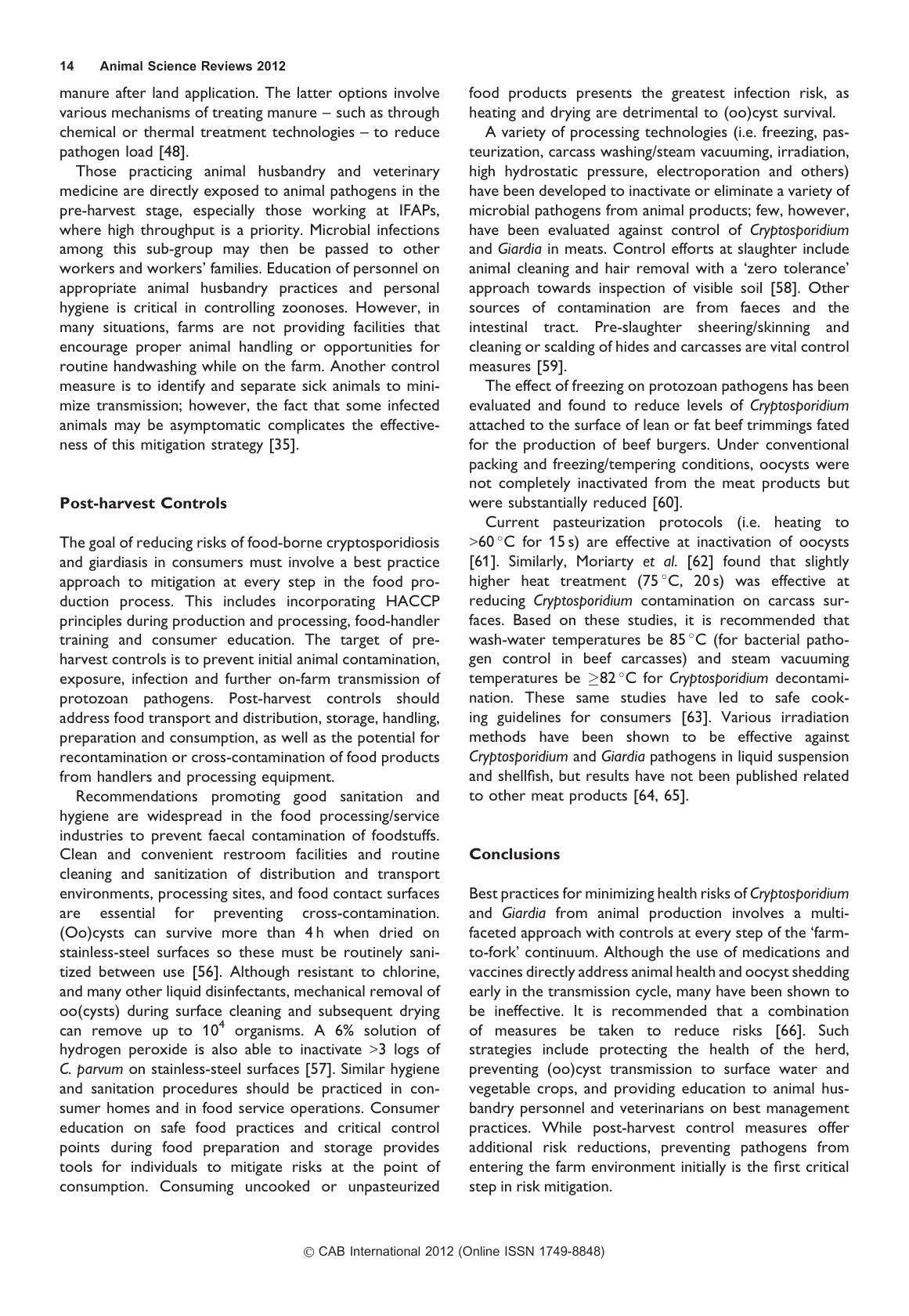 Animal Science Reviews 2012