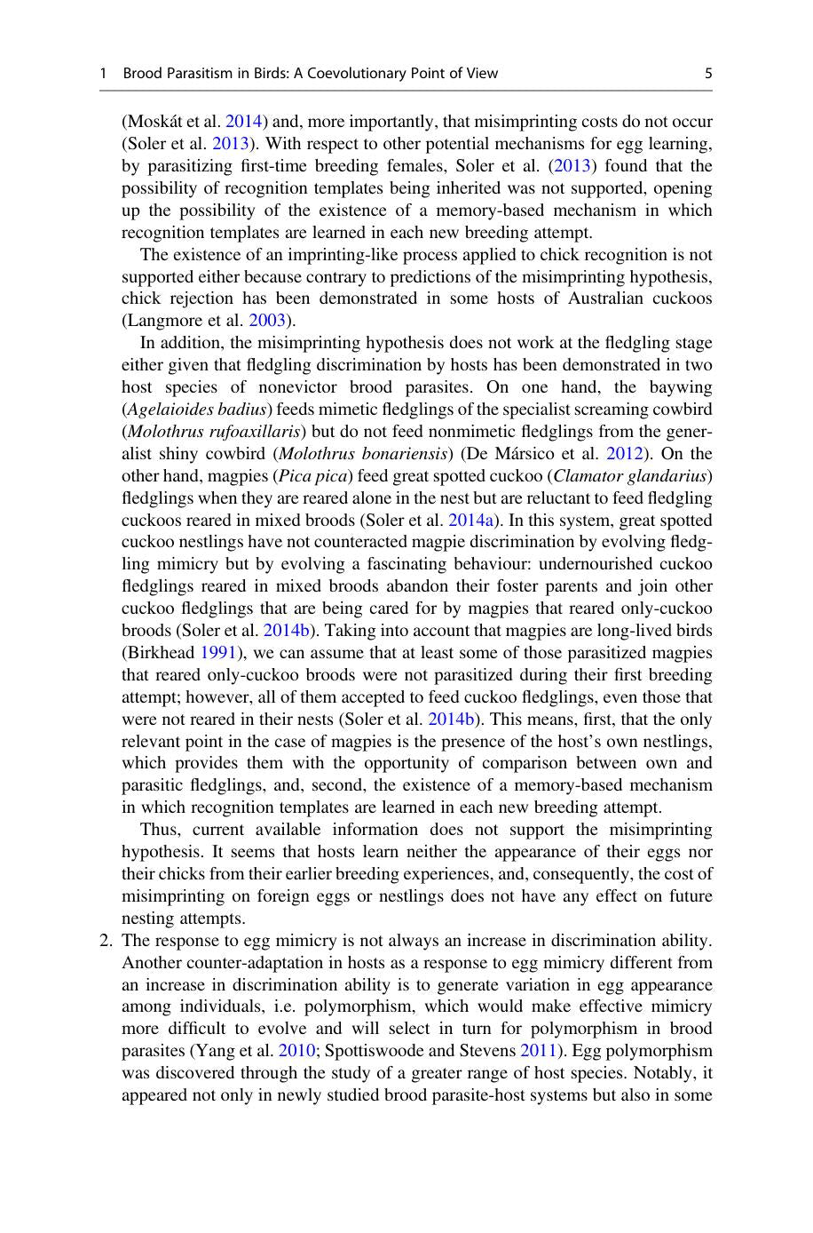 Avian Brood Parasitism Behaviour Ecology Evolution And Coevolution
