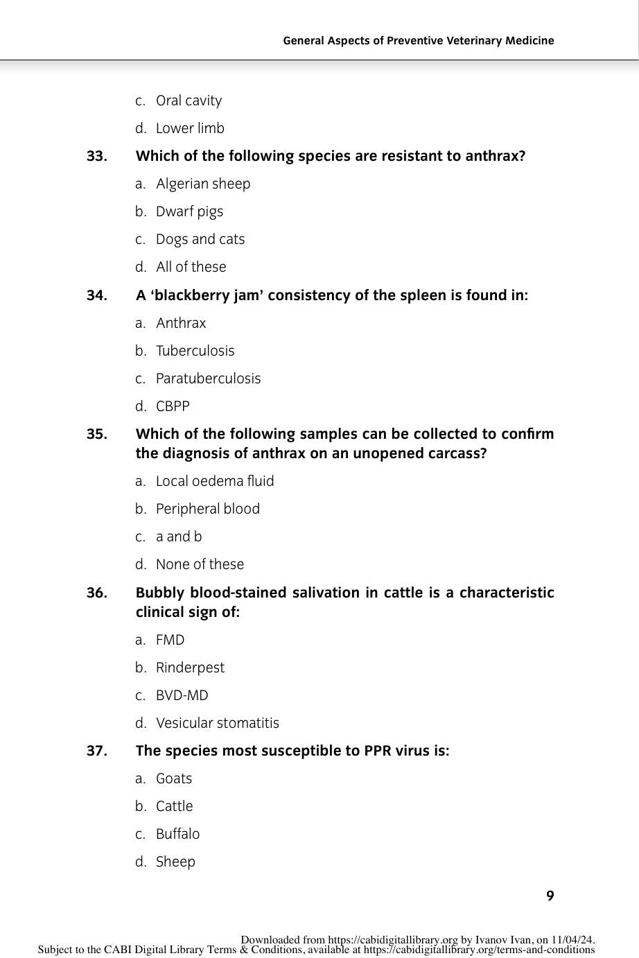 Key Questions In Preventative Farm Animal Medicine Volume 1 Types Causes And Treatment Of Infectious Diseases