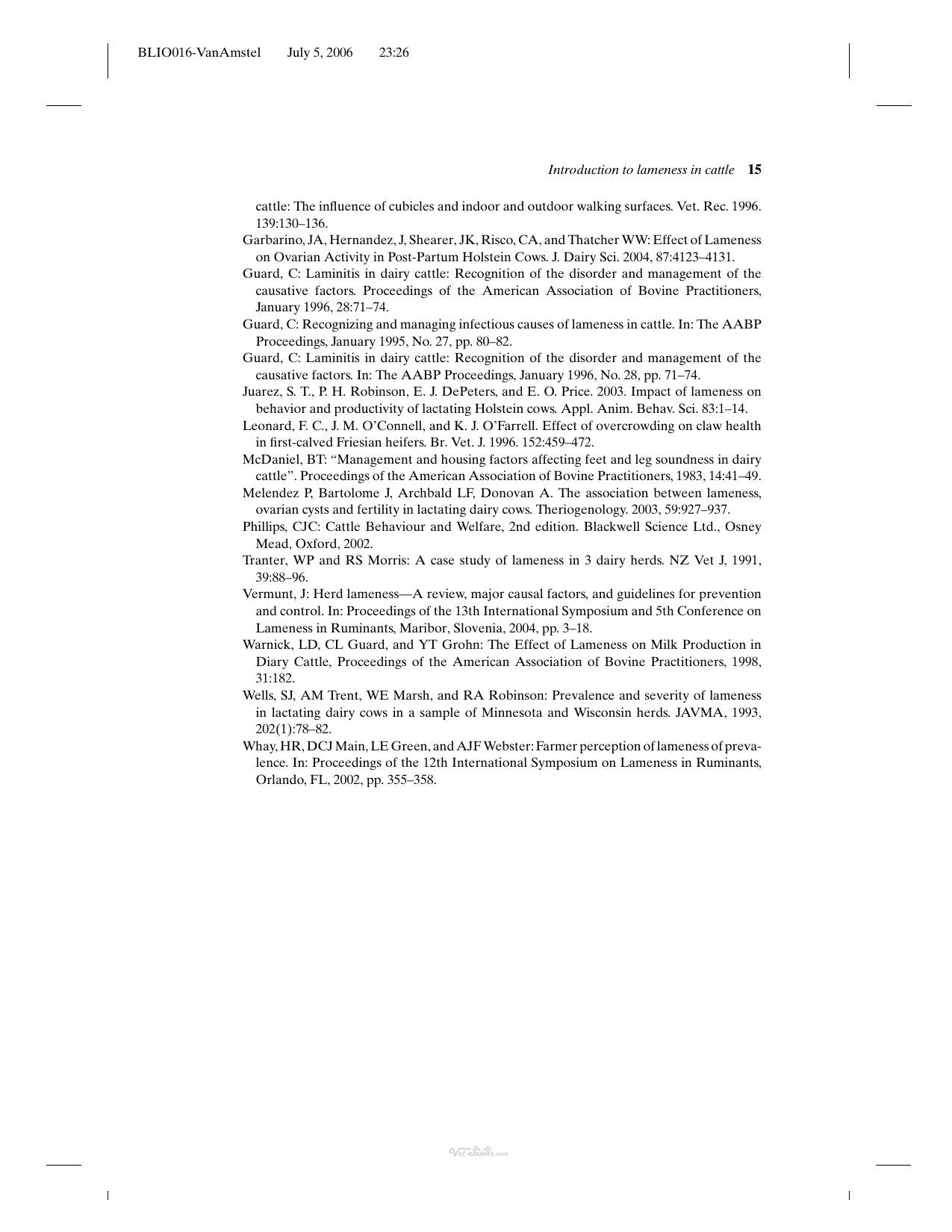 Manual For Treatment And Control Of Lameness In Cattle
