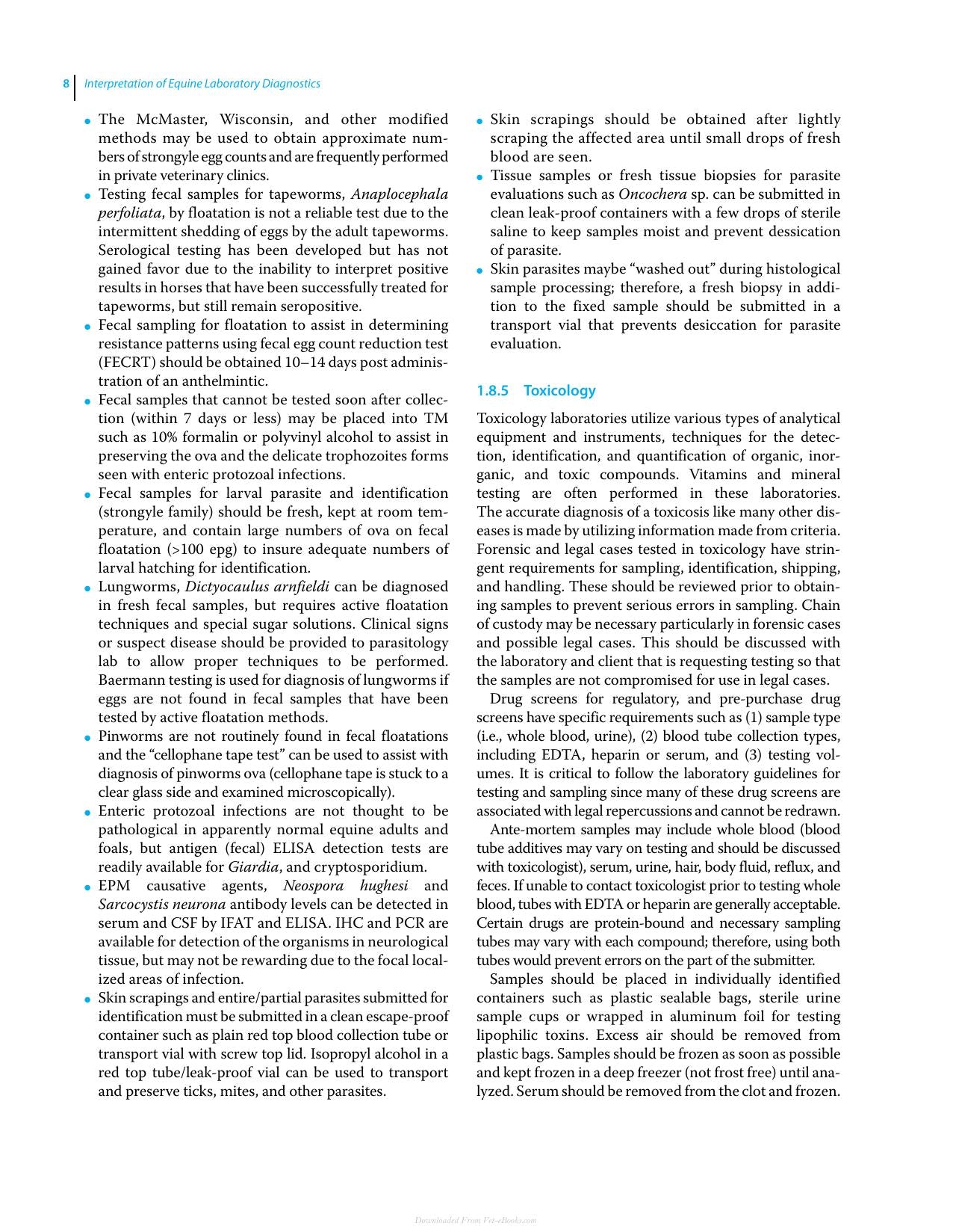 Interpretation Of Equine Laboratory Diagnostics