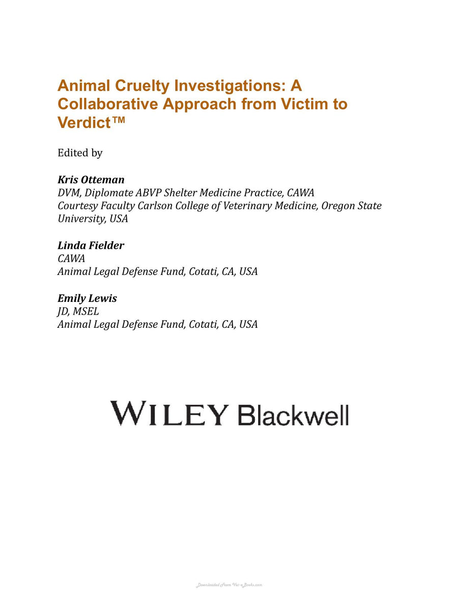 Preview page of Animal Cruelty Investigations a Collaborative Approach from Victim to Verdict