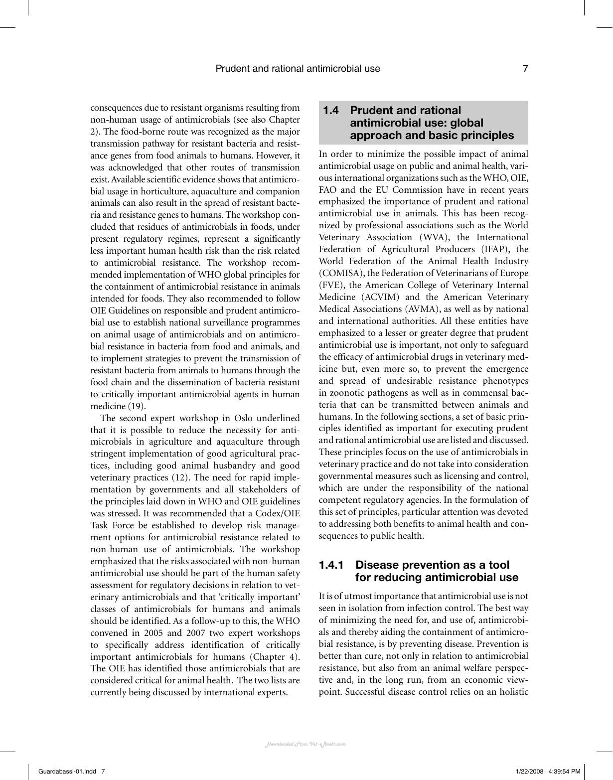 Guide To Antimicrobial Use In Animals