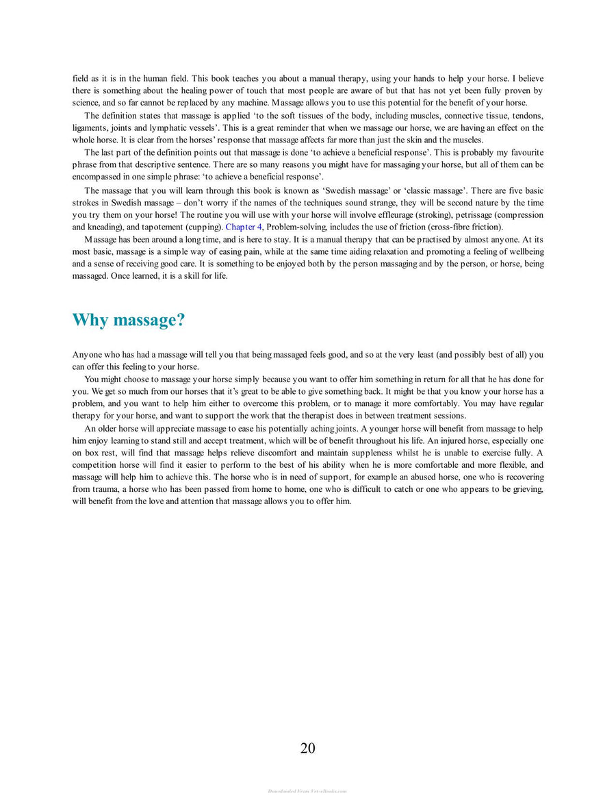 Preview page of Horse Massage for Horse Owners Improve Your Horse's Health and Wellbeing