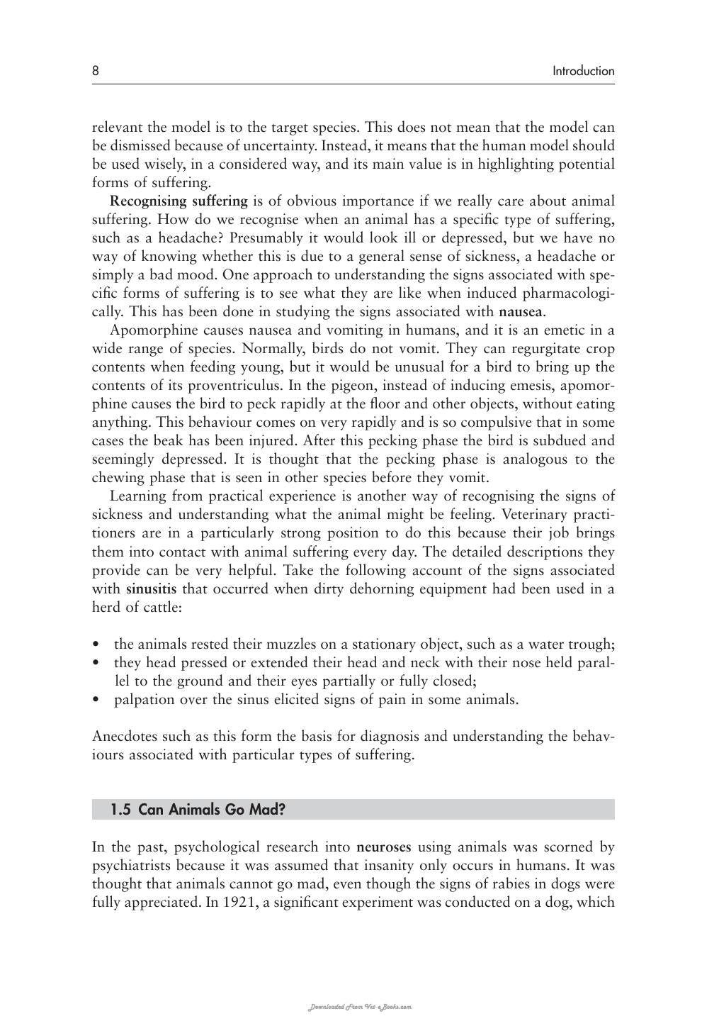 Physiology And Behaviour Of Animal Suffering