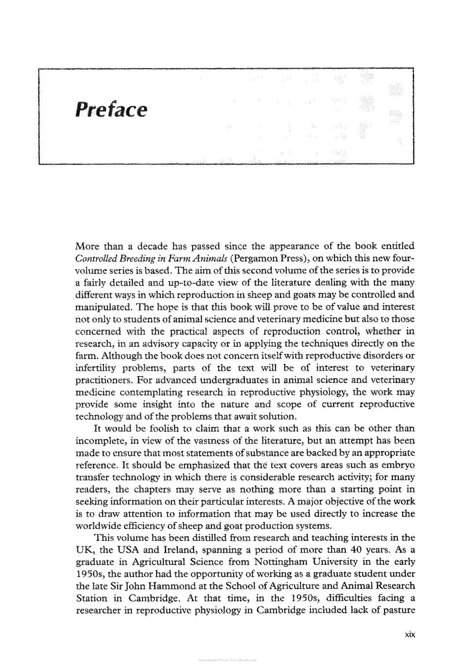Controlled Reproduction In Sheep And Goats