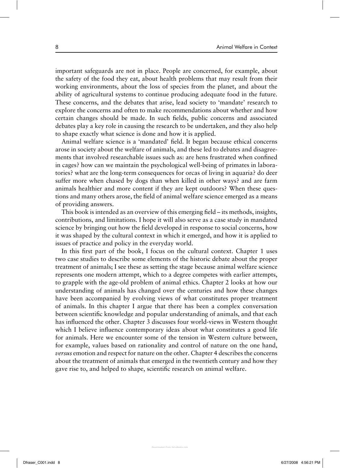 Understanding Animal Welfare The Science In Its Cultural Context