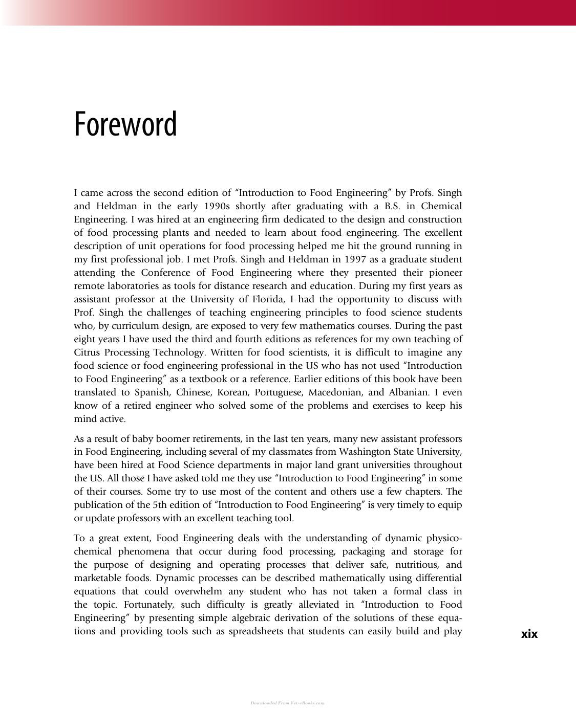 Introduction To Food Engineering 5Th Edition