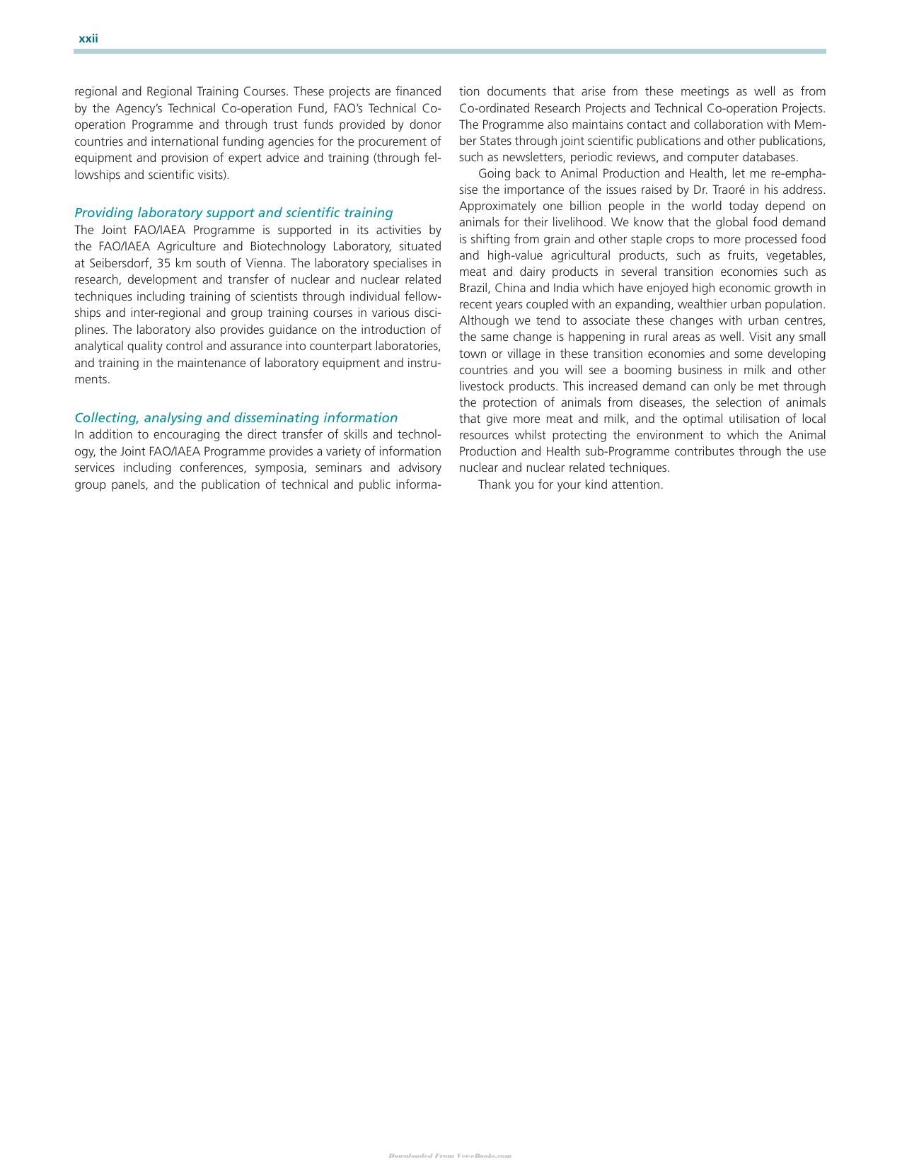 Sustainable Improvement Of Animal Production And Health
