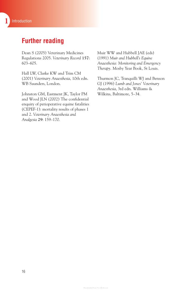 Handbook Of Equine Anaesthesia 2Nd