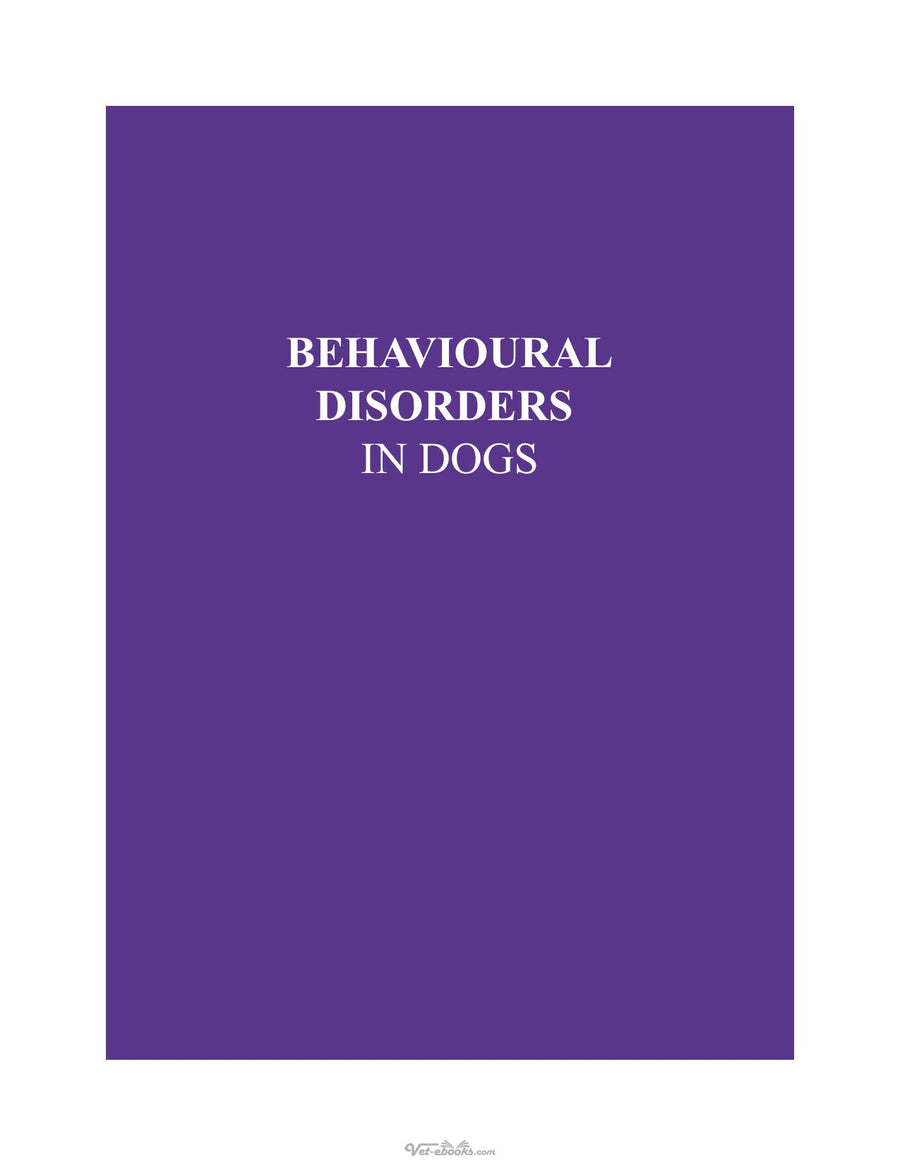 Preview page of Behavioural Disorders in Dogs and Cats