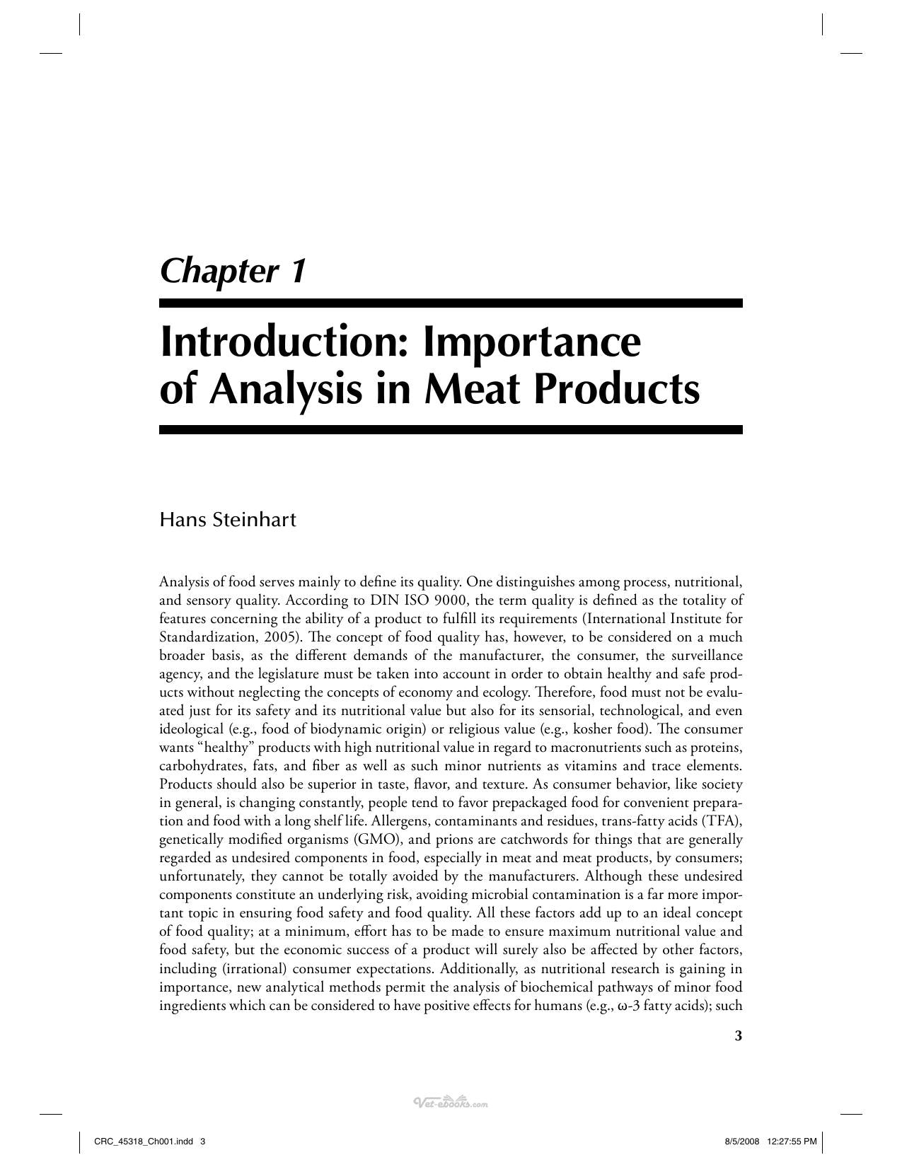 Handbook Of Processed Meats And Poultry Analysis