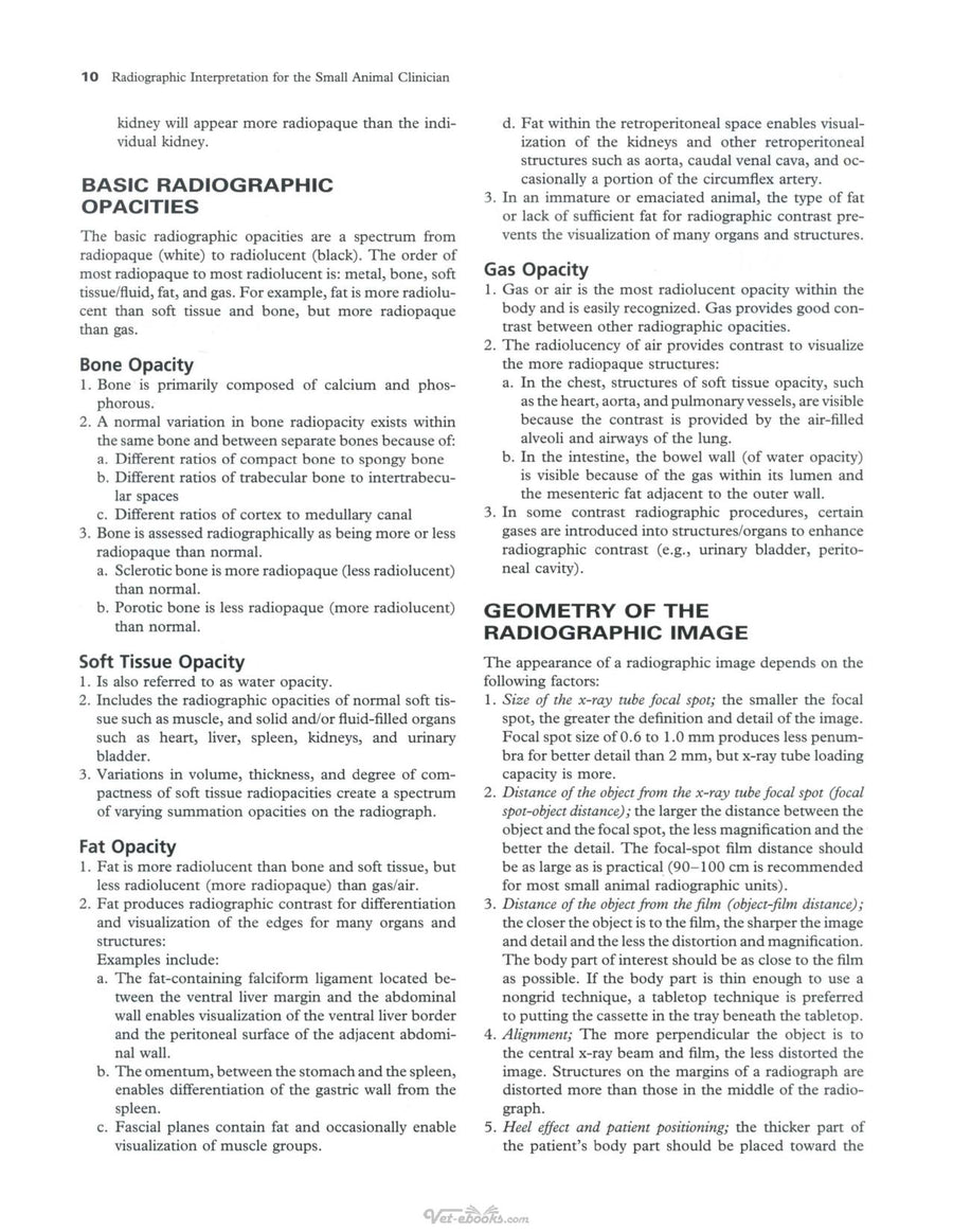 Preview page of Radiographic Interpretation for the Small Animal Clinician 2nd Edition