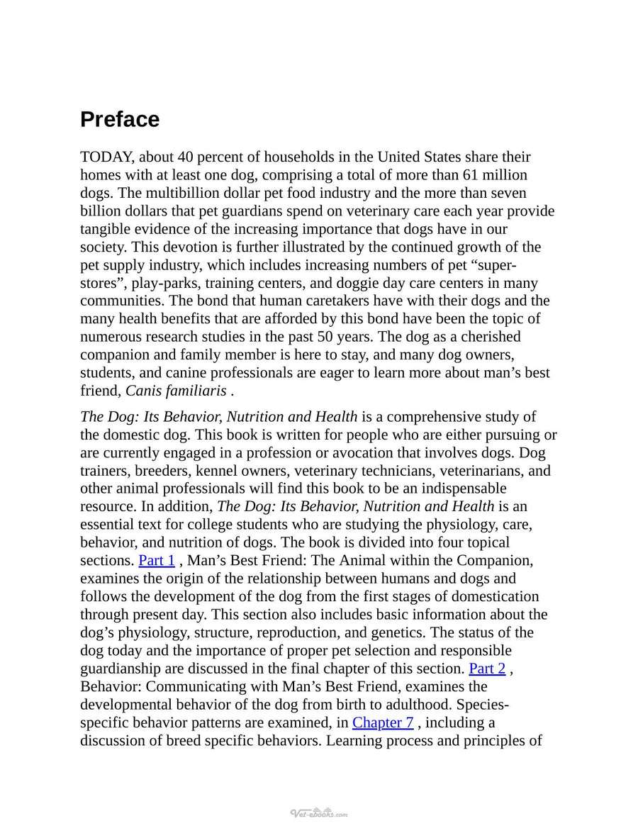 Preview page of The Dog, Its Behavior, Nutrition, and Health, 3rd Edition