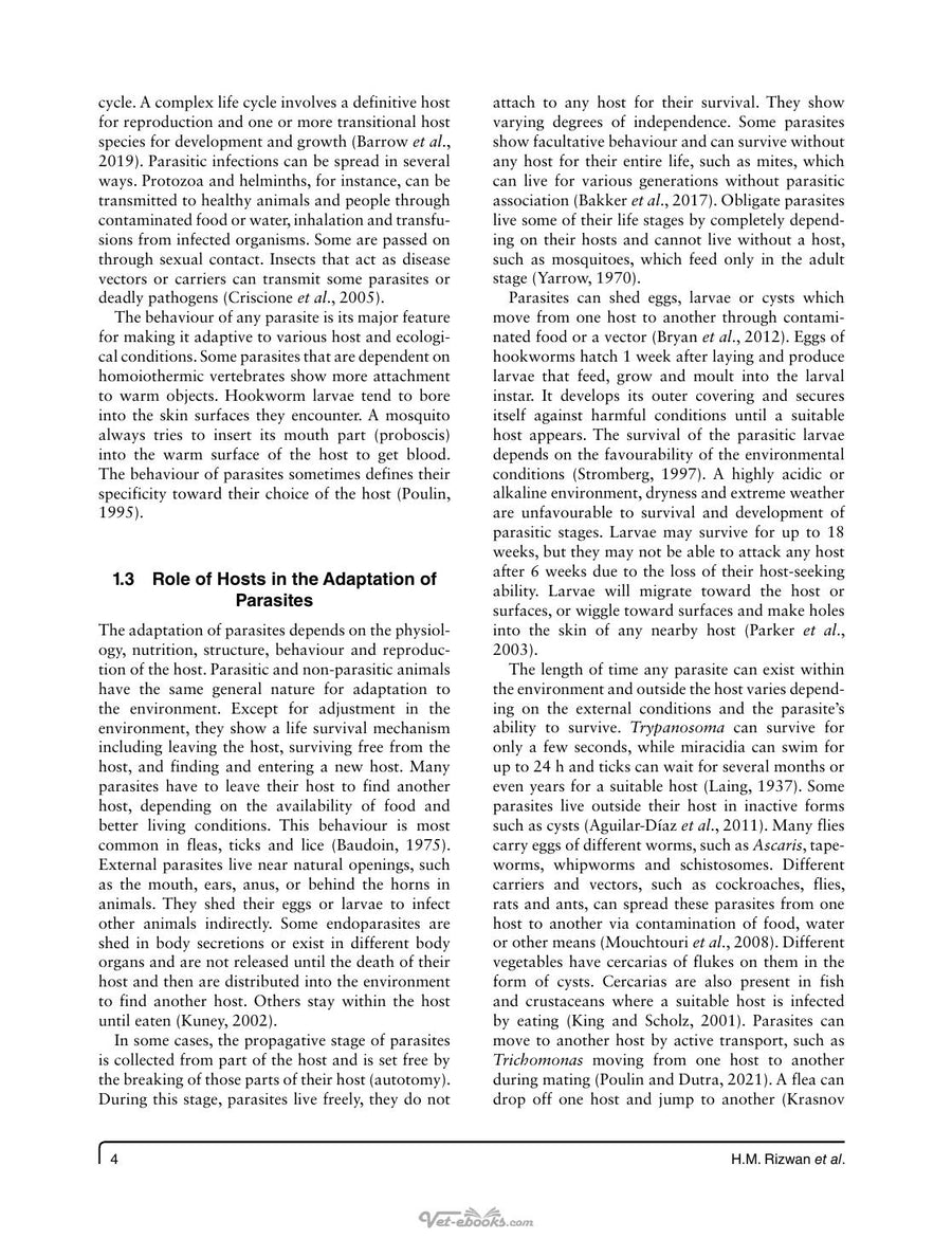 Preview page of Parasitism and Parasitic Control in Animals Strategies for the Developing World