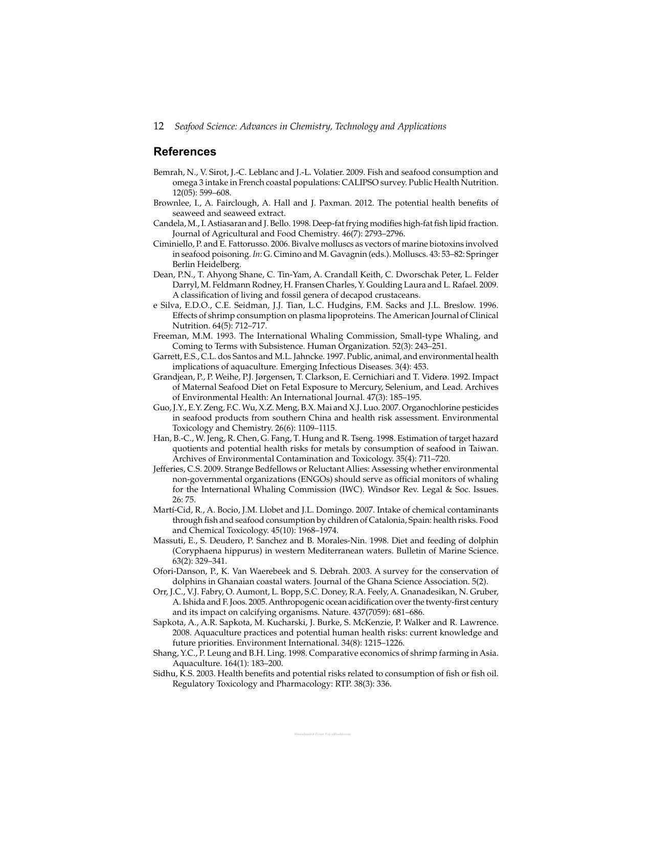 Seafood Science Advances In Chemistry Technology And Applications