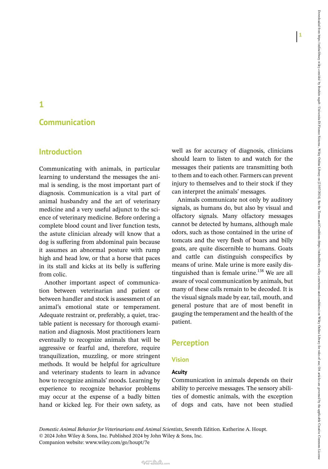 Domestic Animal Behavior For Veterinarians And Animal Scientists 7Th Edition