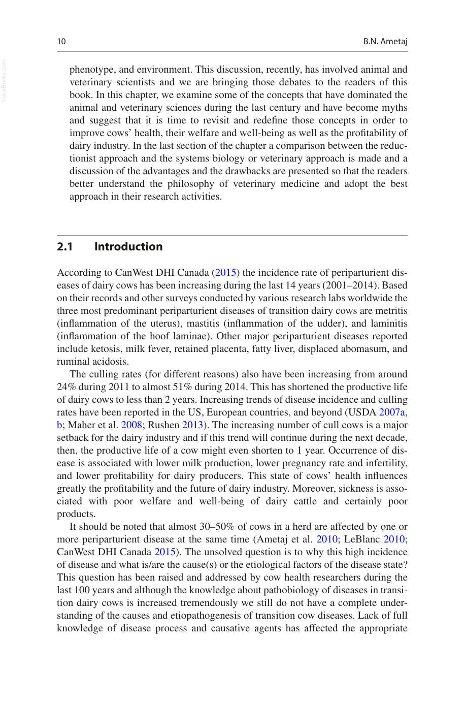 Periparturient Diseases Of Dairy Cows A Systems Biology Approach