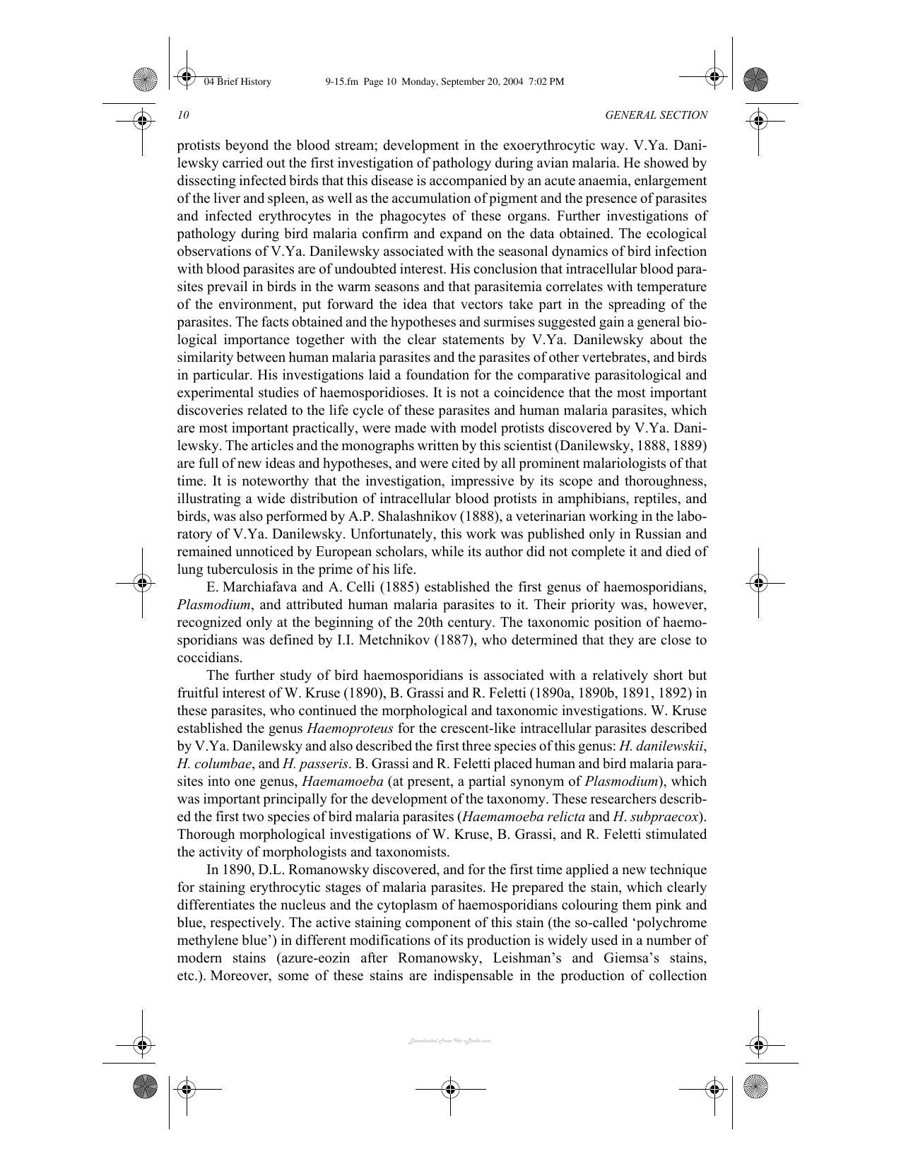Avian Malaria Parasites And Other Haemosporidia