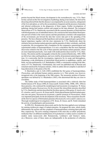 Avian Malaria Parasites and Other Haemosporidia