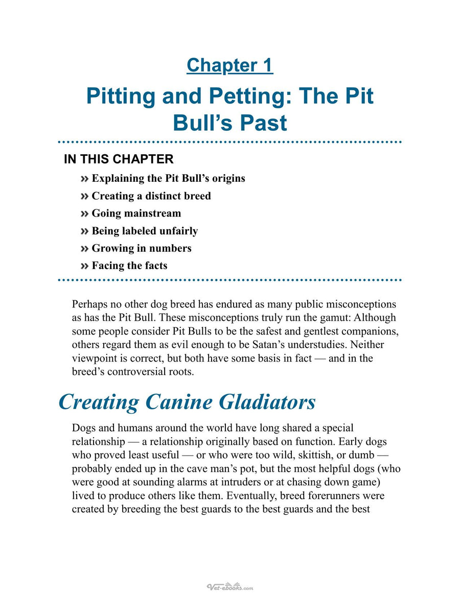 Preview page of Pit Bulls for Dummies, 2nd Edition