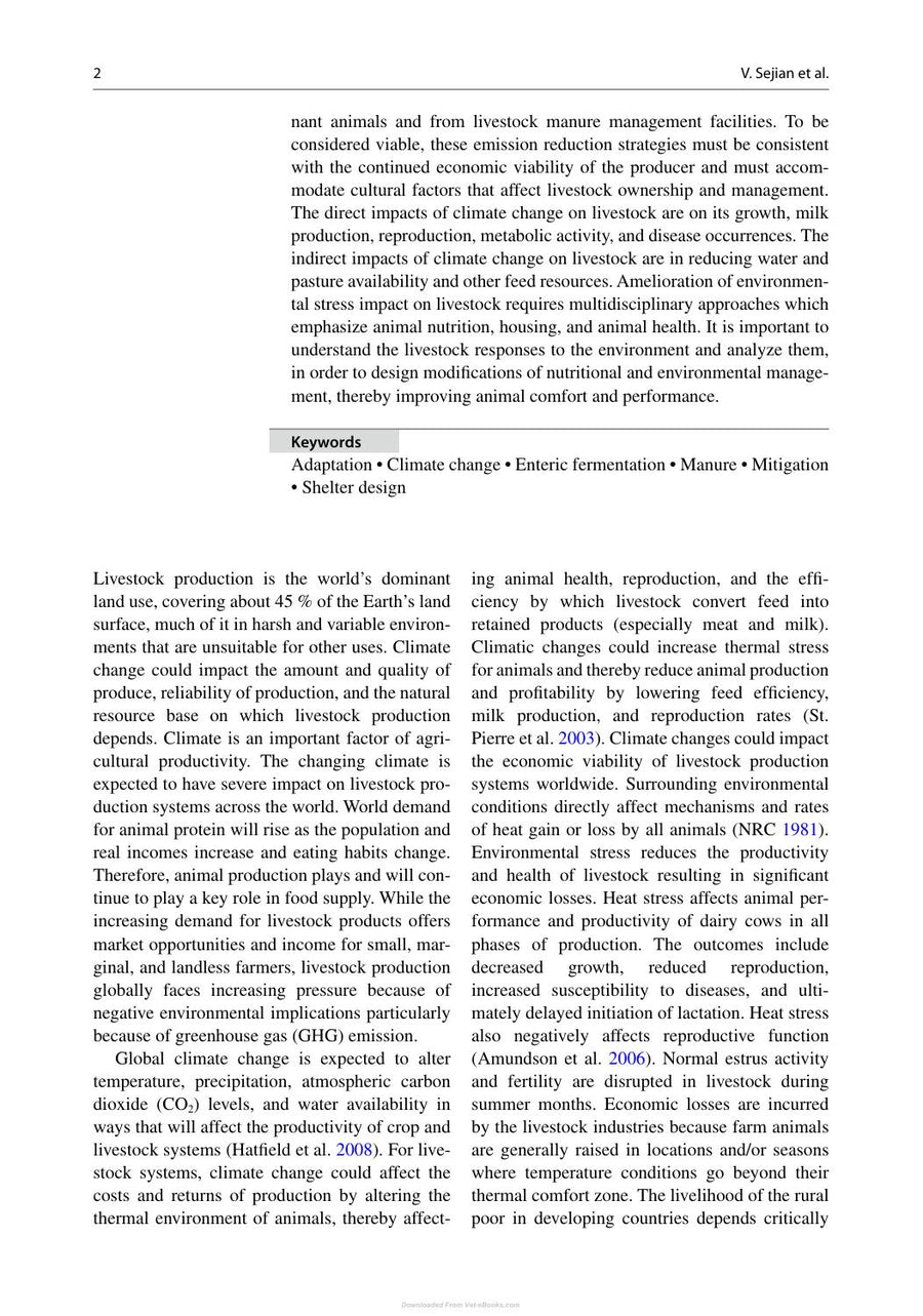 Preview page of Climate Change Impact on Livestock Adaptation and Mitigation